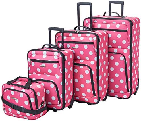 Pink dots polka softside 4 piece set