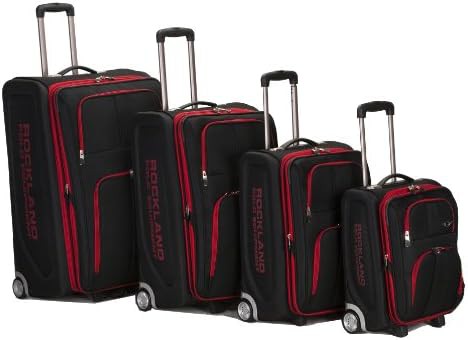 Black varsity 4 piece upright luggage set