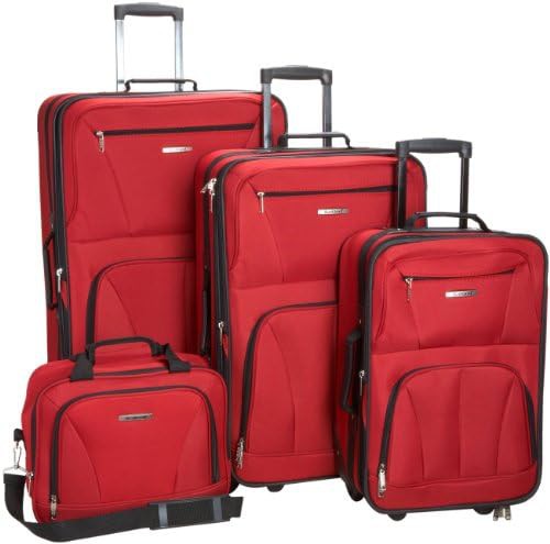 Red journey softside 4 piece luggage set