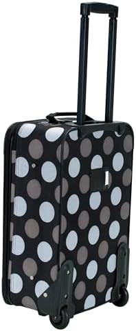 Black polka dot softside 2 piece luggage set — photo 4