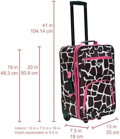Pink giraffe print softside 2 piece set — photo 3