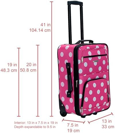 Pink dot softside 2 piece luggage set — photo 3