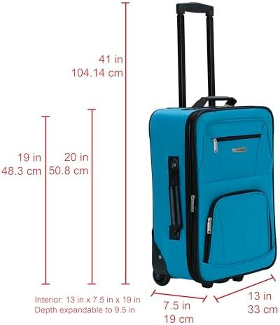 Turquoise softside 2 piece upright luggage set — photo 3