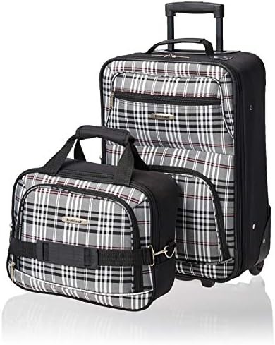 Black cross pattern softside 2 piece set