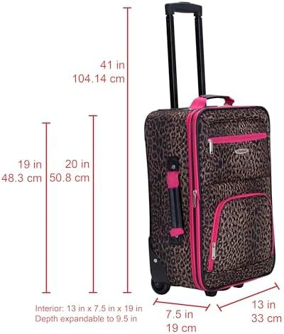Pink leopard print softside 2 piece set — photo 3