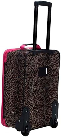 Pink leopard print softside 2 piece set — photo 4