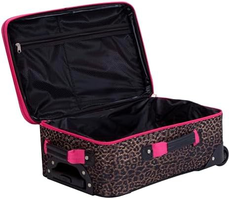 Pink leopard print softside 2 piece set — photo 5