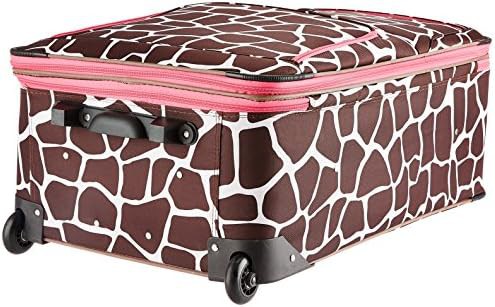 Pink giraffe softside 3 piece luggage set — photo 4