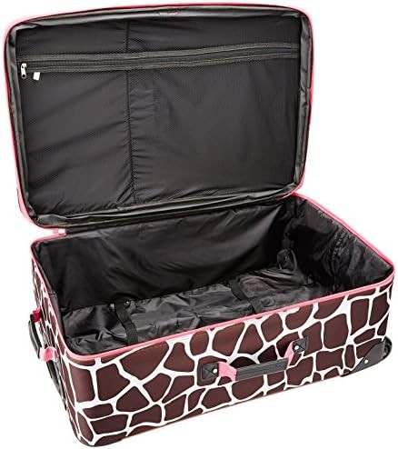 Pink giraffe softside 3 piece luggage set — photo 5