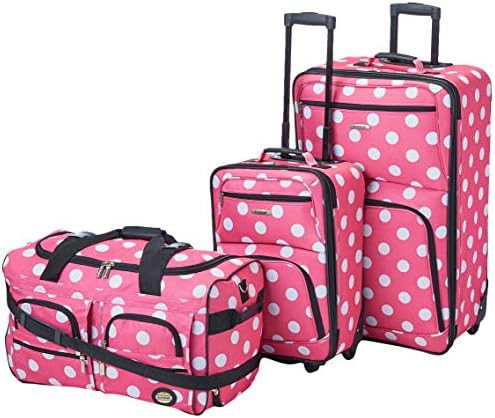 Pink dots vara softside 3 piece luggage set