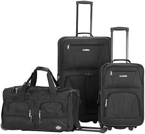 Black vara softside 3 piece luggage set