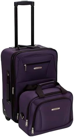 Purple fashion softside 2 piece luggage set