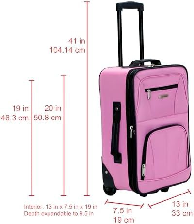 Pink solid softside 2 piece luggage set — photo 3