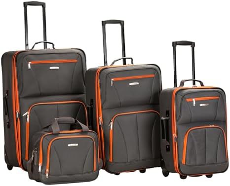 Charcoal grey softside 4 piece luggage set