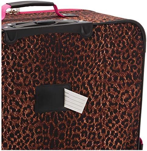 Pink leopard print softside 3 piece set — photo 4