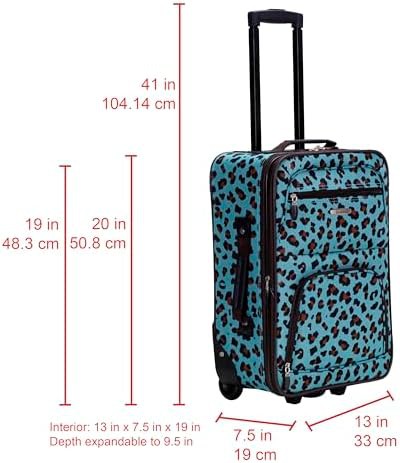 Blue leopard print softside 2 piece set — photo 3