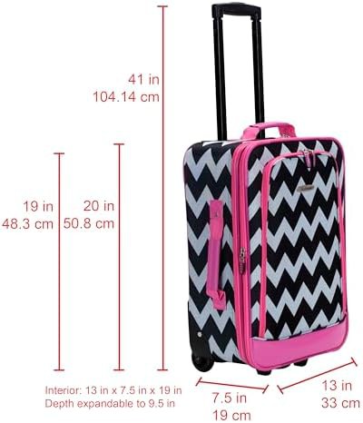 Pink chevron softside 2 piece luggage set — photo 3