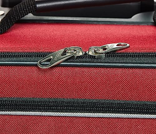 Red and black 3 piece softside upright luggage set — photo 3