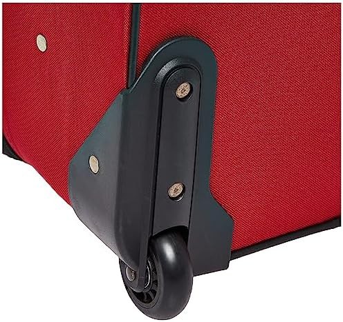 Red and black 3 piece softside upright luggage set — photo 4