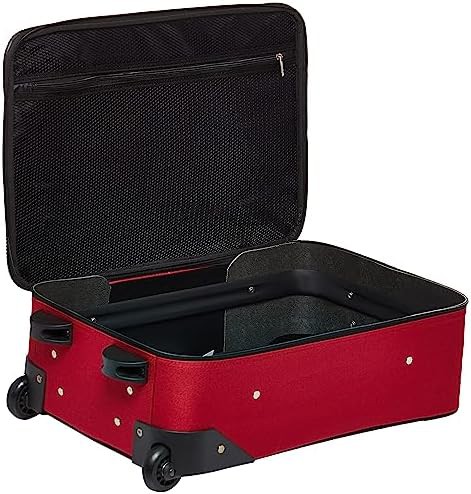 Red and black 3 piece softside upright luggage set — photo 5