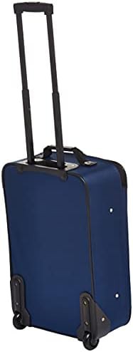 Navy 3 piece softside upright luggage set — photo 4