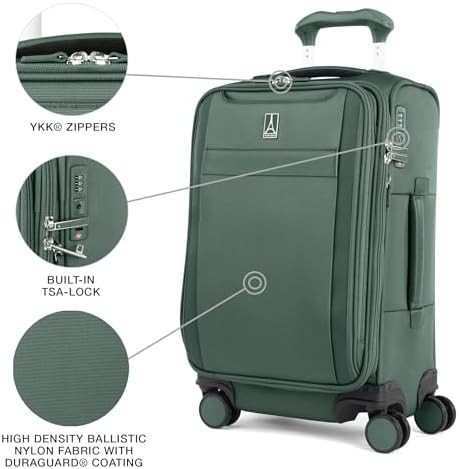 Green 21 inch softside spinner suitcase — photo 3