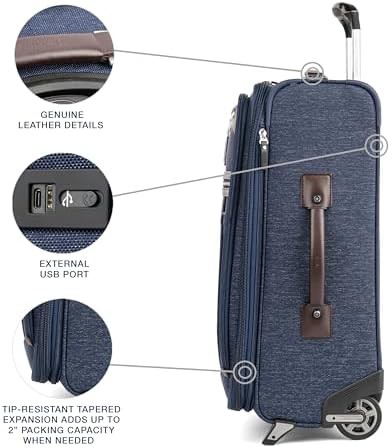 Navy 22 inch upright carry-on luggage — photo 5