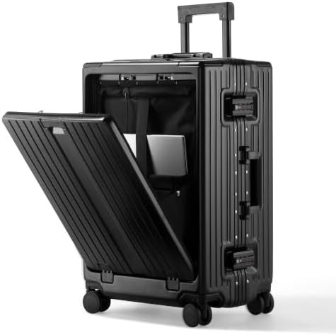 Black top opening zipperless 20 inch suitcase