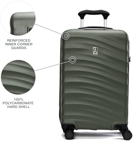 Green 20 inch hardside expandable carry-on — photo 3