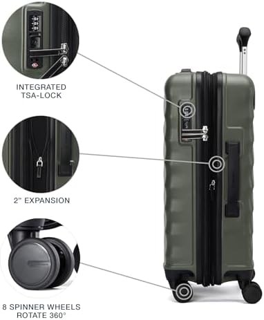 Green 20 inch hardside expandable carry-on — photo 4