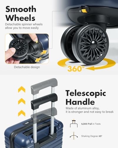 Blue 16 in underseat spinner carry on luggage — photo 4