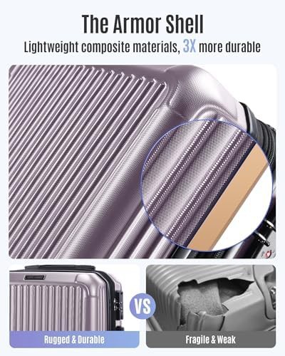 Rose purple hardside airline approved suitcase — photo 3