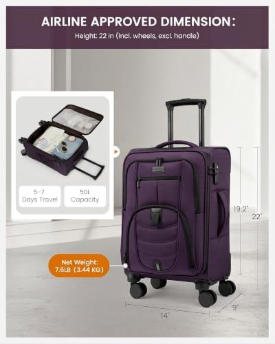 Airline approved softside 22 inch bag — photo 3