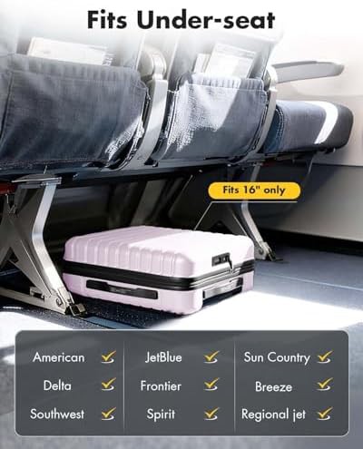 Purple 16 in underseat spinner carry on luggage — photo 3