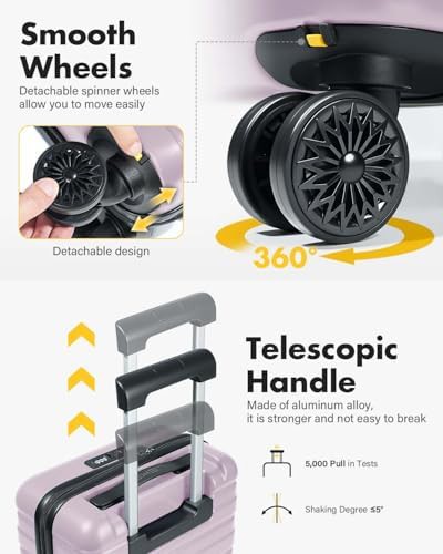 Purple 16 in underseat spinner carry on luggage — photo 5