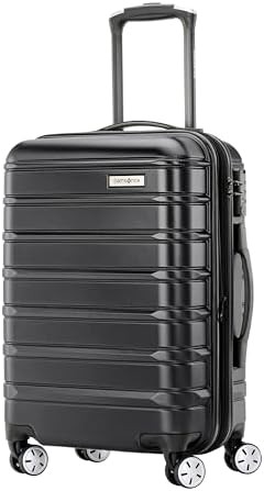 Midnight black polycarbonate 22 inch suitcase