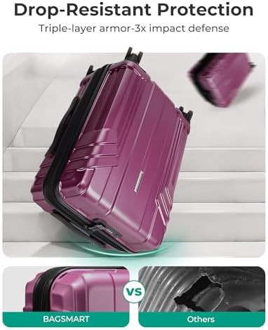 Purplish red expandable 22 inch luggage — photo 5