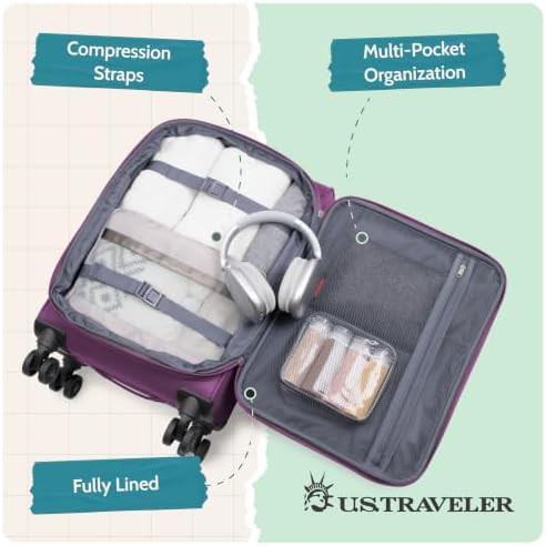 Purple lightweight softside rolling carry on — photo 5