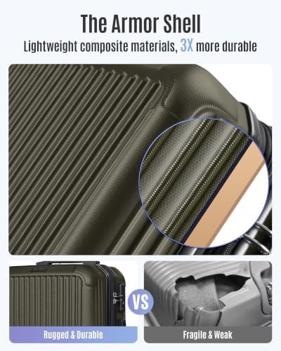 Dark green hardside carry on suitcase — photo 4
