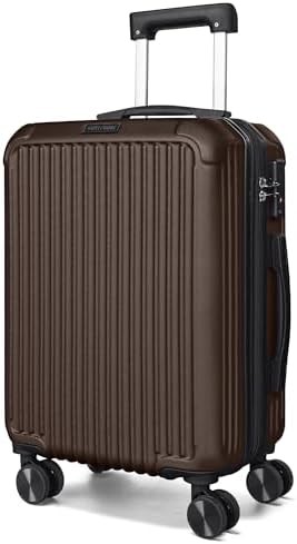 Coffee brown hardside spinner luggage