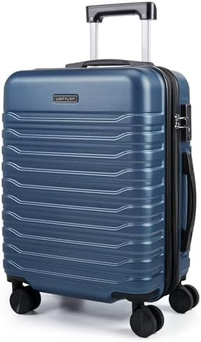 Blue expandable spinner travel luggage