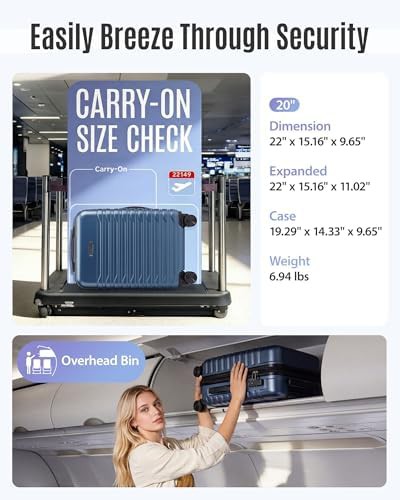 Blue expandable spinner travel luggage — photo 3