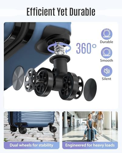 Blue expandable spinner travel luggage — photo 5