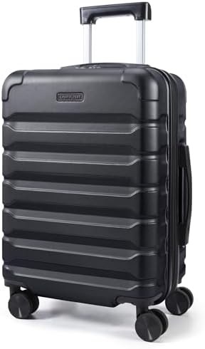 Black airline approved spinner suitcase