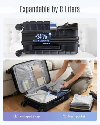 Black airline approved spinner suitcase — photo 3