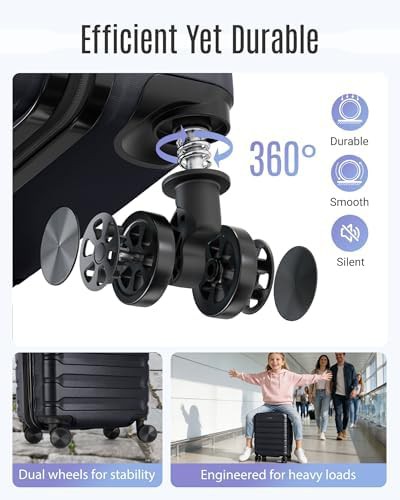 Black airline approved spinner suitcase — photo 4