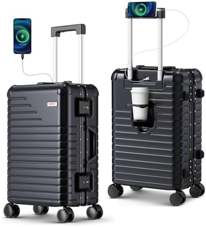Hard shell aluminum frame 20 inch suitcase