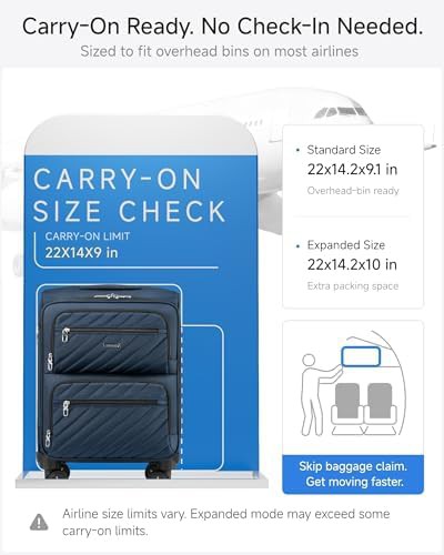 Blue softside expandable 20 inch suitcase — photo 4