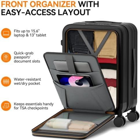 Expandable front pocket 20 inch luggage — photo 3