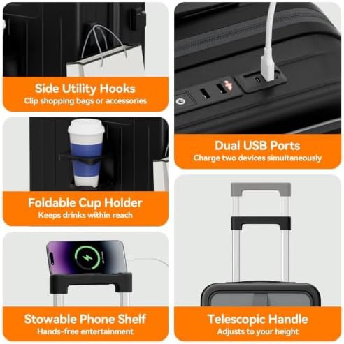 Expandable front pocket 20 inch luggage — photo 5